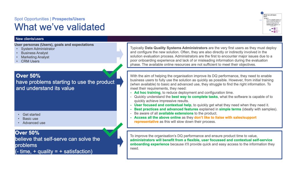 What we've validated | New Clients